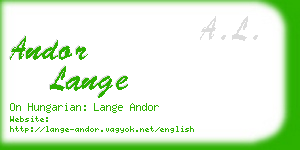 andor lange business card